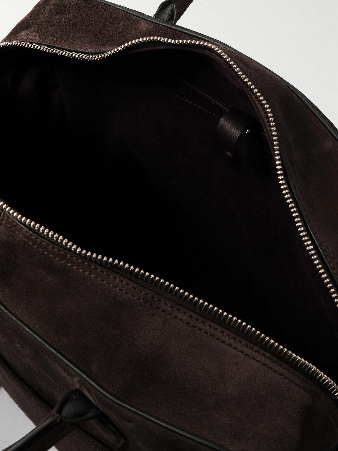 Métier - Closer All Day Full-Grain Leather-Trimmed Suede Briefcase