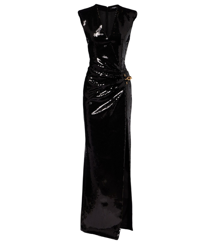 Photo: Balmain Chain-detail sequined gown