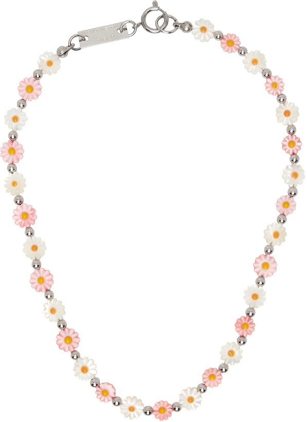 Photo: IN GOLD WE TRUST PARIS SSENSE Exclusive Pink & White Flower Necklace