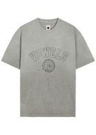 Vowels Printed Cotton T-shirt Grey