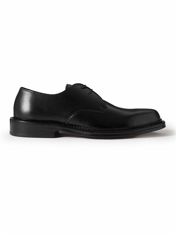 Photo: Mr P. - James Polished-Leather Derby Shoes - Black