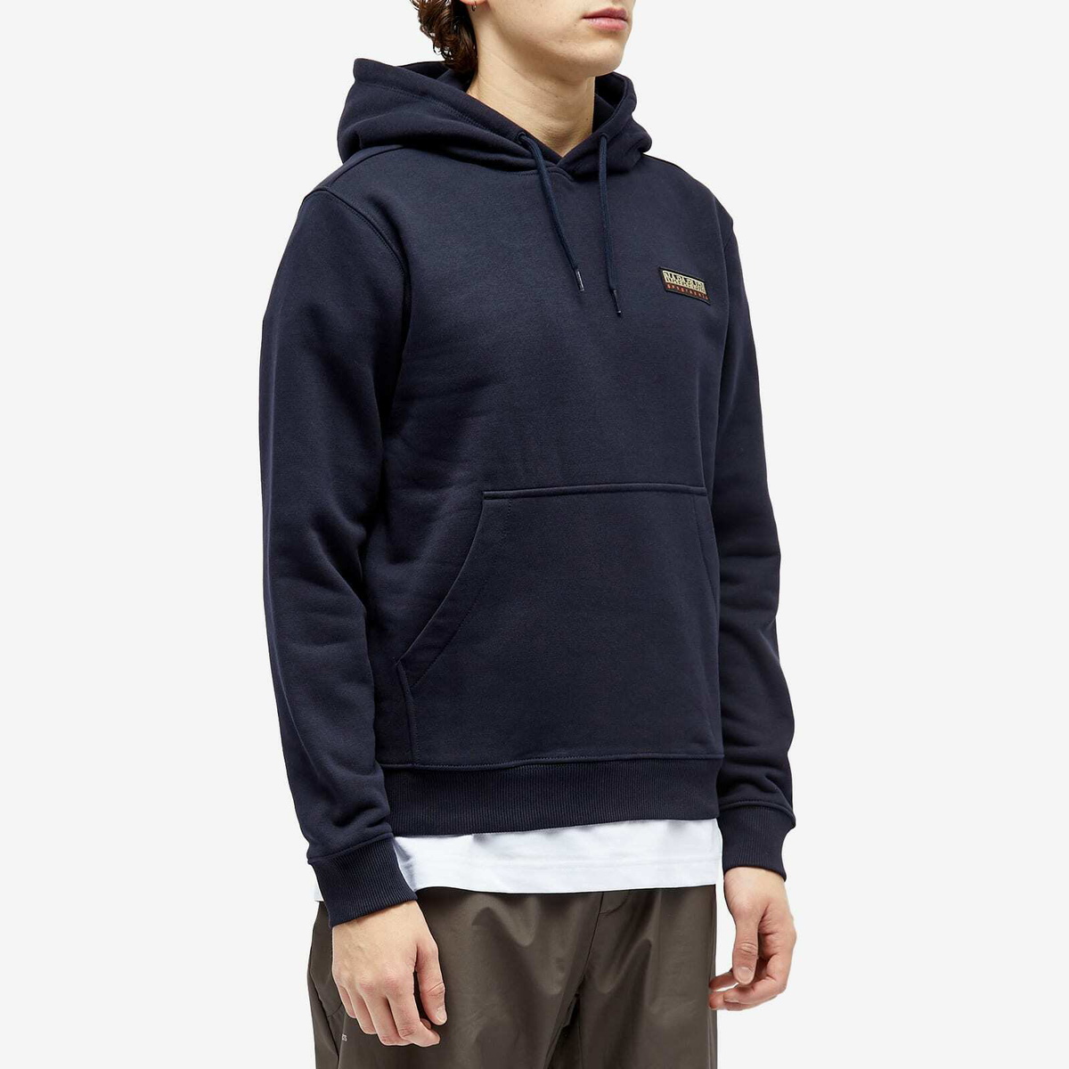 Napapijri Men's Iaato Patch Logo Hoodie In Blue Marine Napapijri