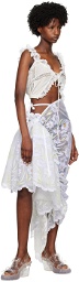 Yuhan Wang White Floral Midi Skirt