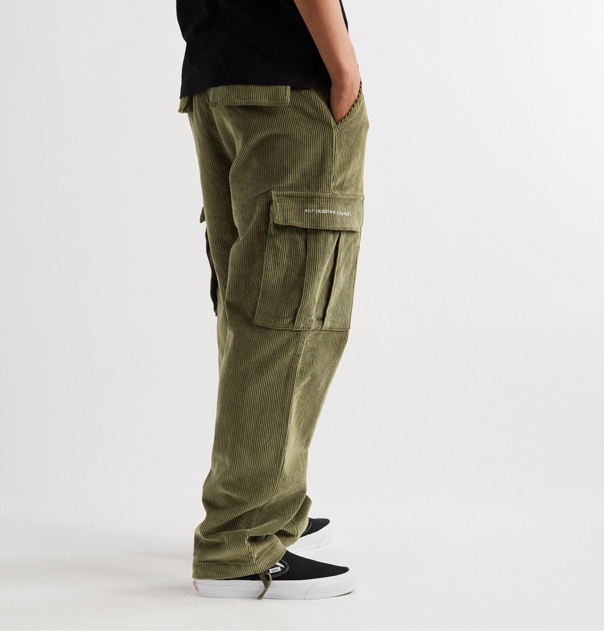 Pop Trading Company - Cotton-Corduroy Cargo Trousers - Green