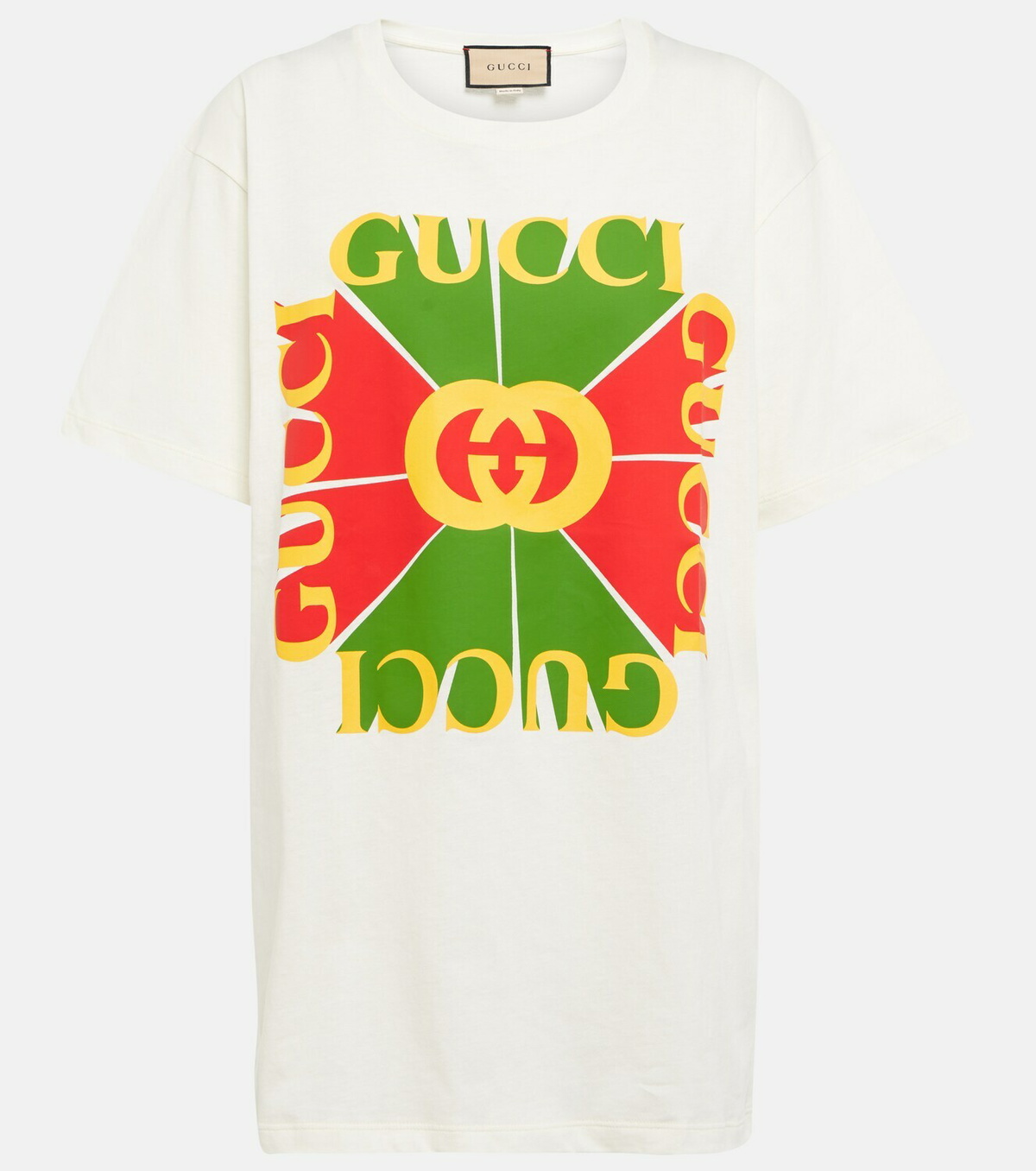 【GUCCI】お買得★COTTON ロゴ刺繍Tシャツ Printed cotton jersey T-shirt in navy | GUCCI® US