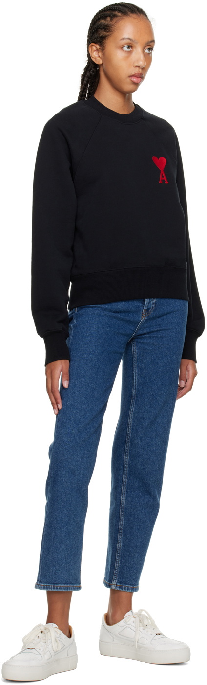 AMI Paris SSENSE Exclusive Black Ami de Cœur Sweatshirt AMI