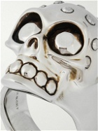 Alexander McQueen - Skull Engraved Silver-Tone Ring - Silver