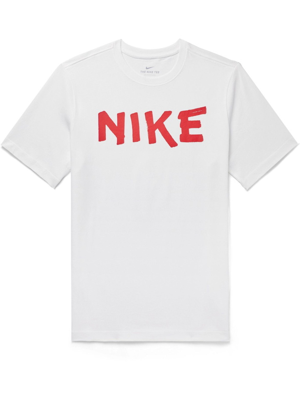 Photo: NIKE - Logo-Print Cotton-Jersey T-Shirt - White