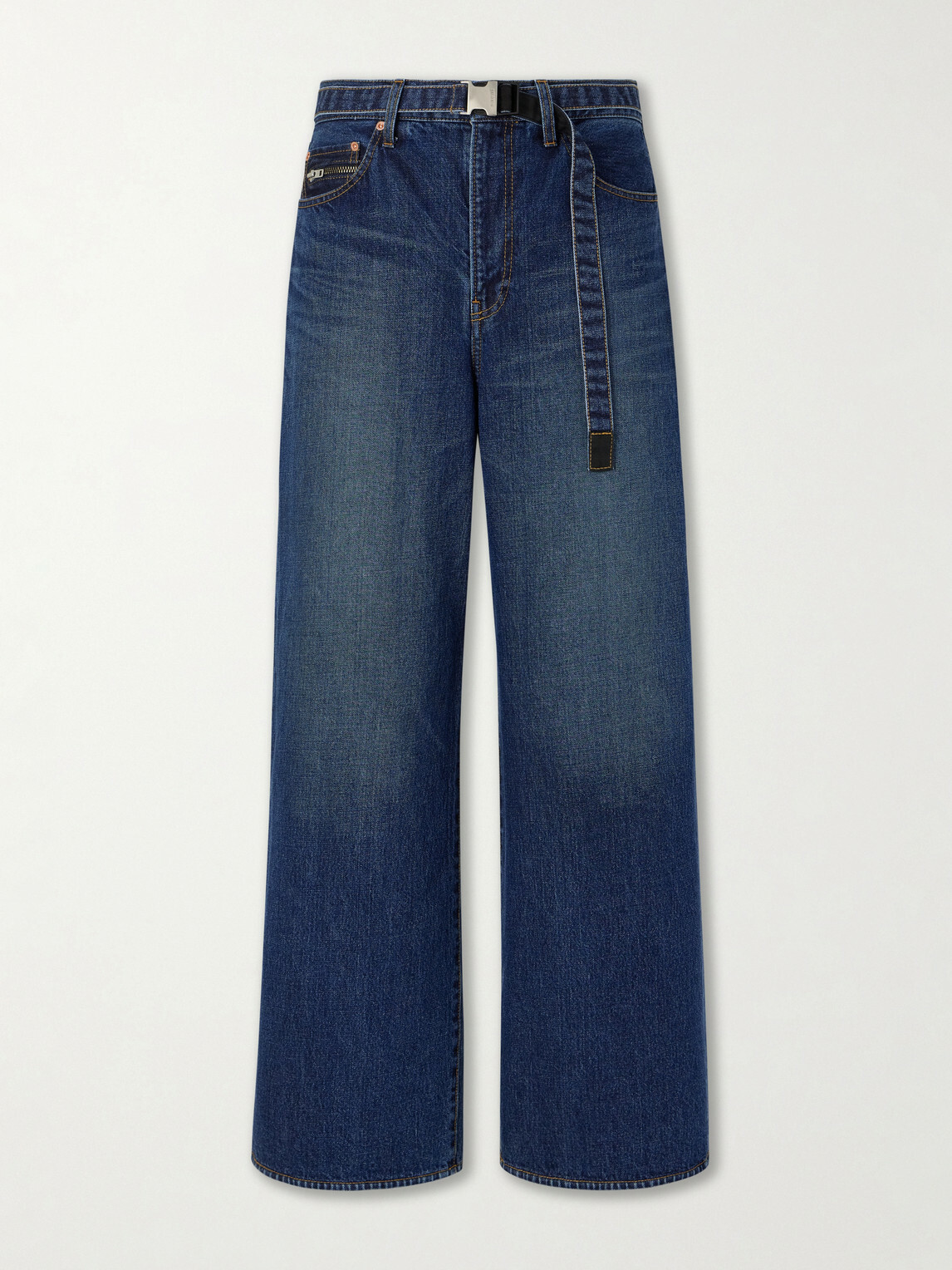 Sacai - Belted Wide-Leg Jeans - Blue