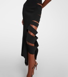 Mugler Asymmetric cutout midi dress