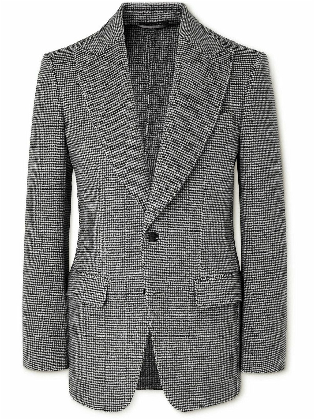 Photo: TOM FORD - Houndstooth Wool and Cashmere-Blend Blazer - Black