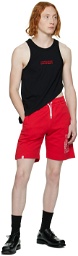 Charles Jeffrey Loverboy Red College Shorts