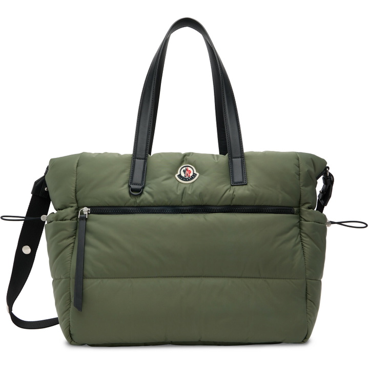 Photo: Moncler Enfant Khaki Logo Diaper Bag