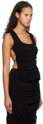 Subtle Le Nguyen Black Draped Tank Top
