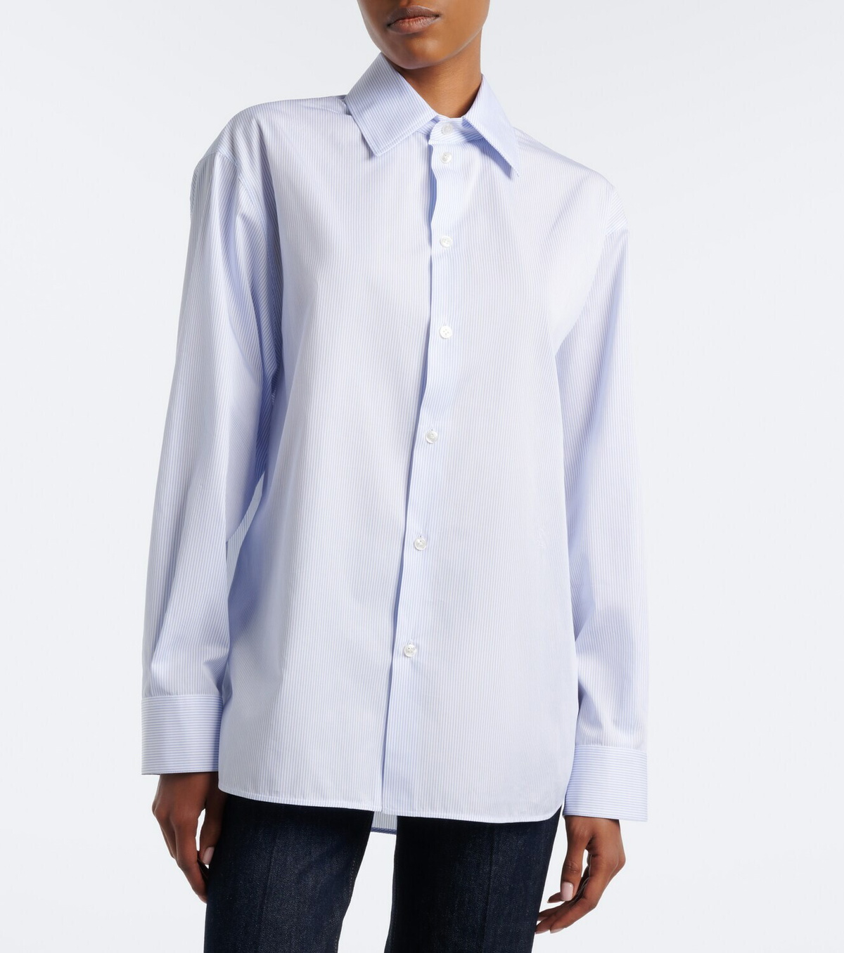 Saint Laurent Cassandre pinstripe cotton shirt