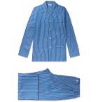 Derek Rose - Royal 215 Striped Cotton-Poplin Pyjama Set - Blue