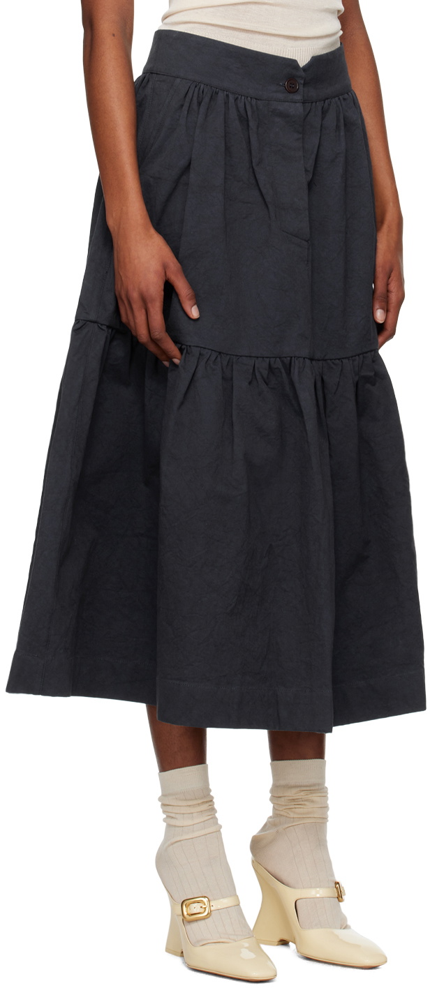 Cawley Navy Patience Midi Skirt
