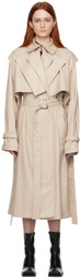 BOYAROVSKAYA Beige Firstlth Faux-Leather Trench Coat