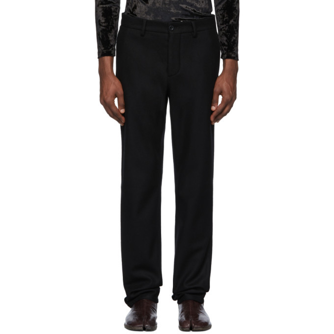 Photo: Maison Margiela Black Wool Regular Fit Trousers