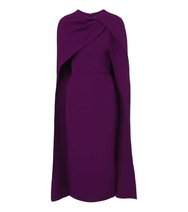 Photo: Safiyaa Oria caped crêpe midi dress