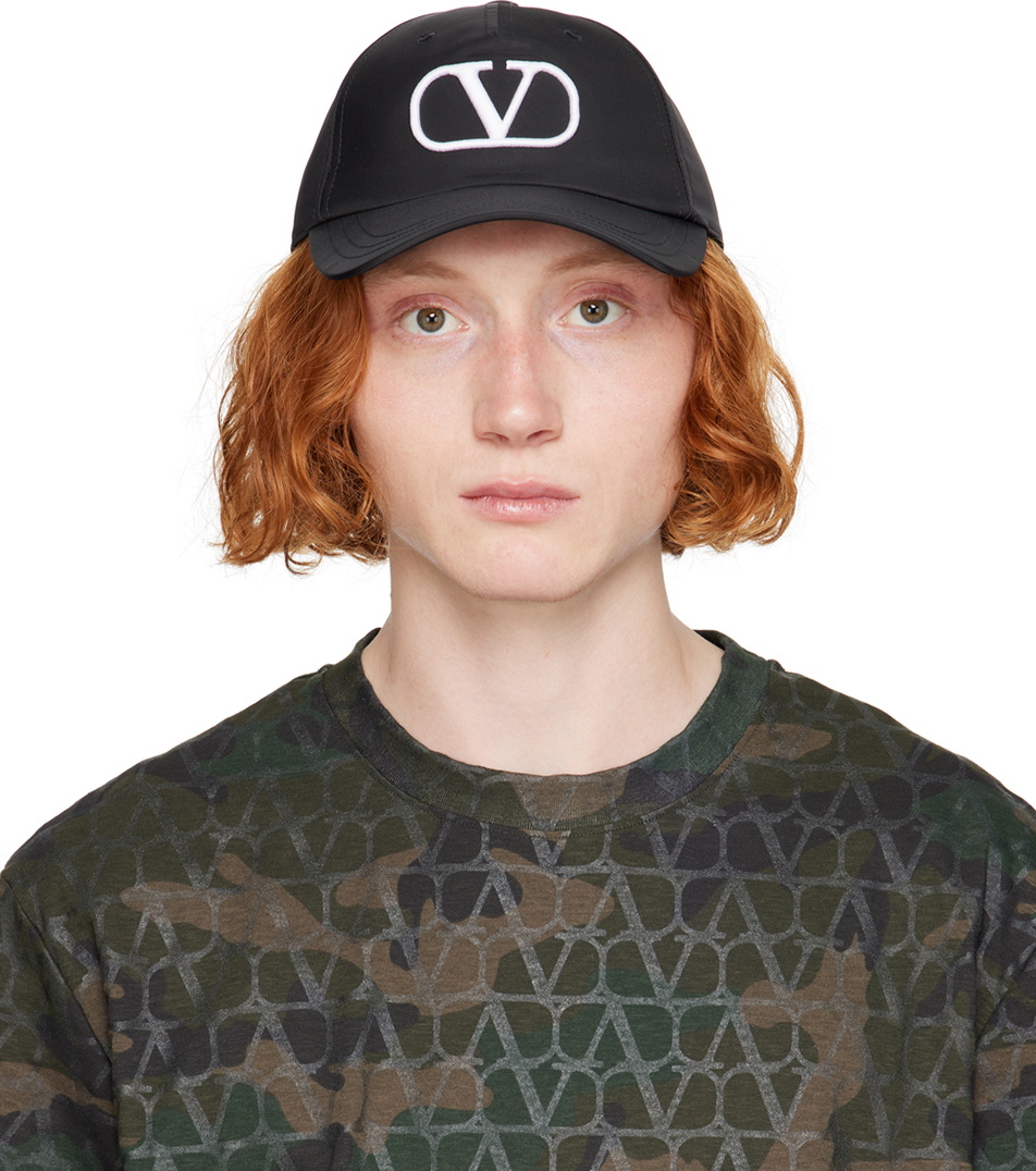 Valentino Garavani Black VLogo Signature Baseball Cap Valentino