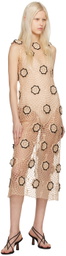 Beaufille Beige & Black Zelle Midi Dress