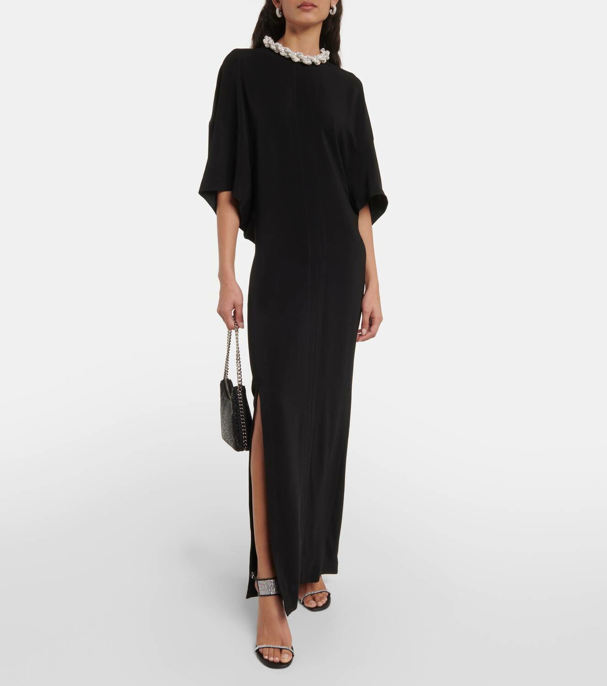Stella McCartney Crystal-braided maxi dress