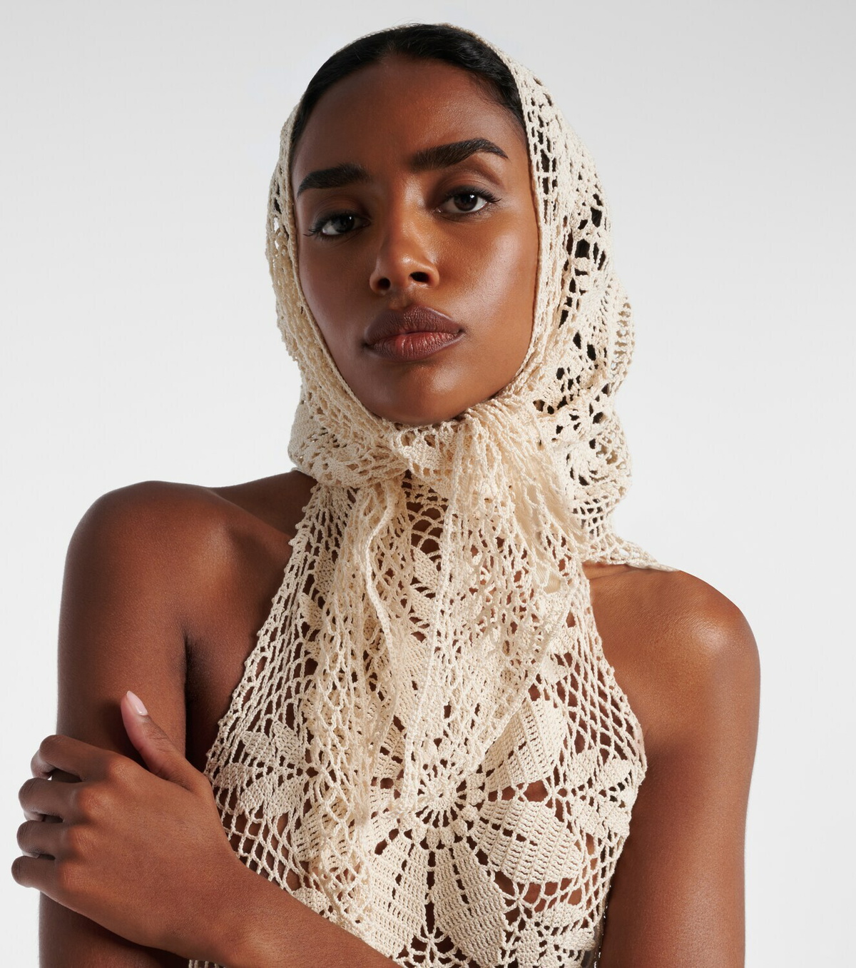 Magda Butrym Floral crochet cotton scarf
