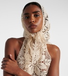 Magda Butrym Floral crochet cotton scarf