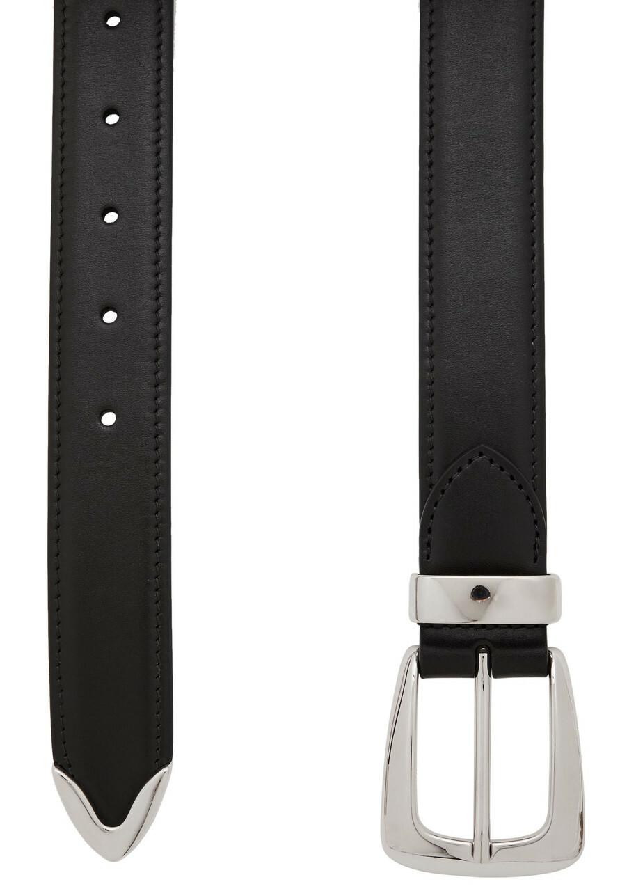 Khaite Benny Leather Belt Black