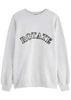 Rotate Sunday Logo-embroidered Cotton Sweatshirt Light Grey XS (UK6 / XS)