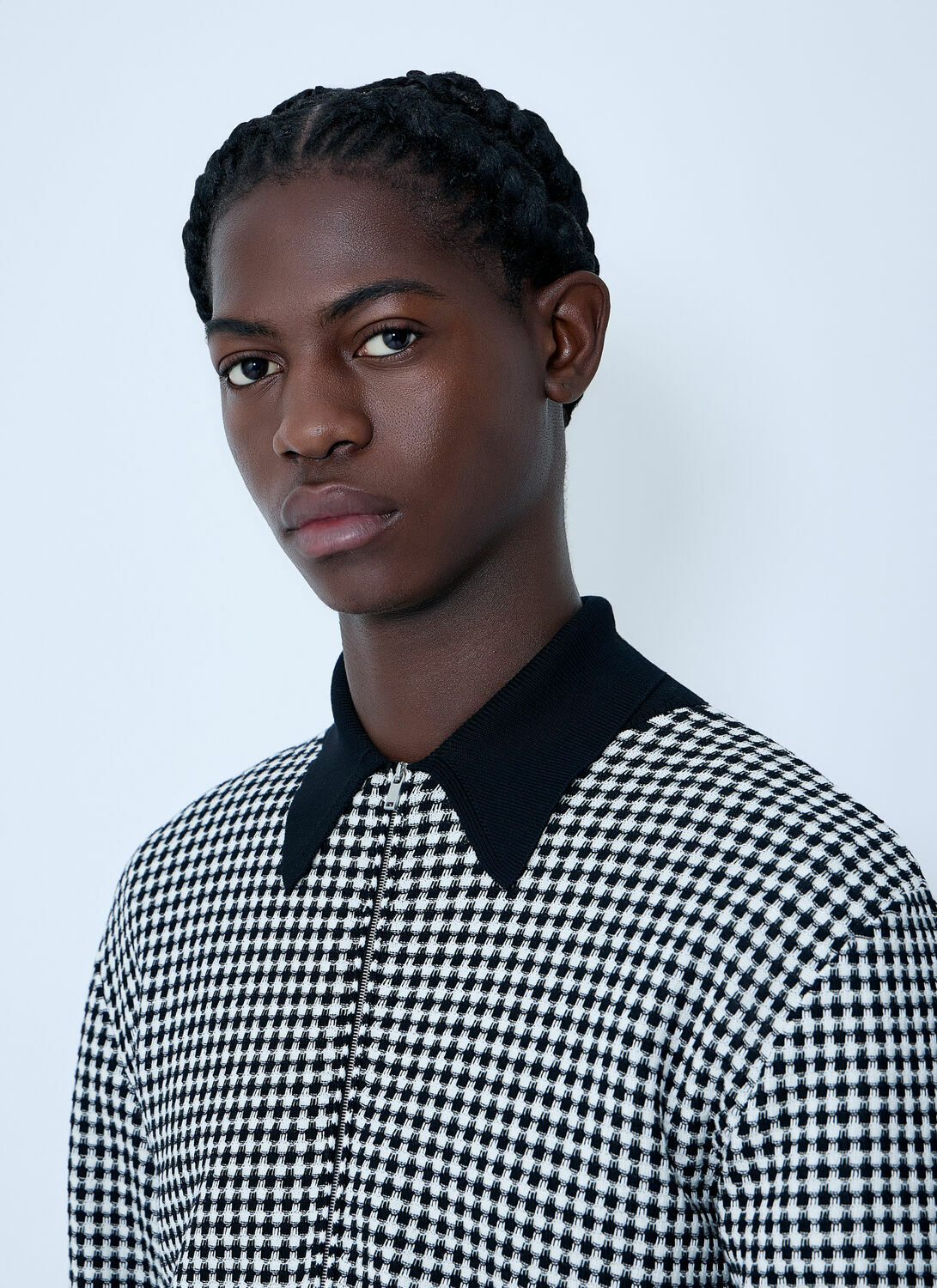 Jil Sander Houndstooth Zip-Up Shirt