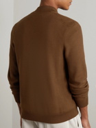 Ralph Lauren Purple label - Silk and Cotton-Blend Zip-Up Sweater - Brown