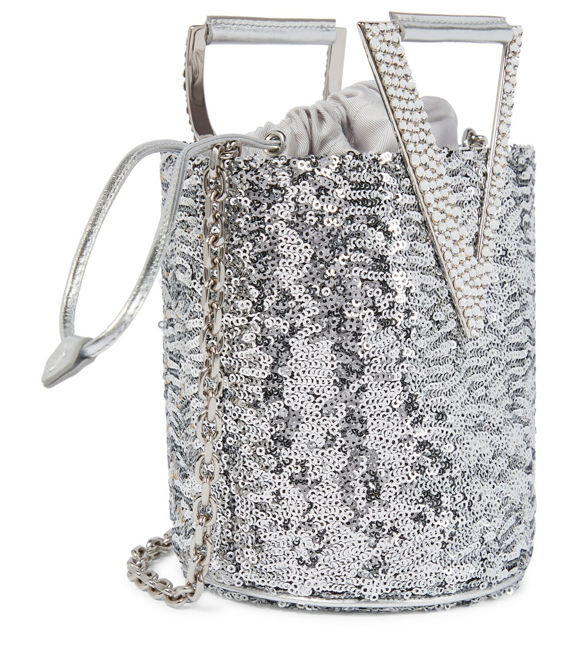 【関税&送料込】Roger Vivier Bv Mini Strass Babies Dec 25 Roger Vivier RV Strass Mini embellished bucket bag Roger Vivier