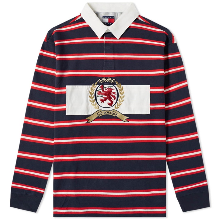 Photo: Tommy Jeans 6.0 Crest Rugby Top M22 Dark Sapphire & Multi