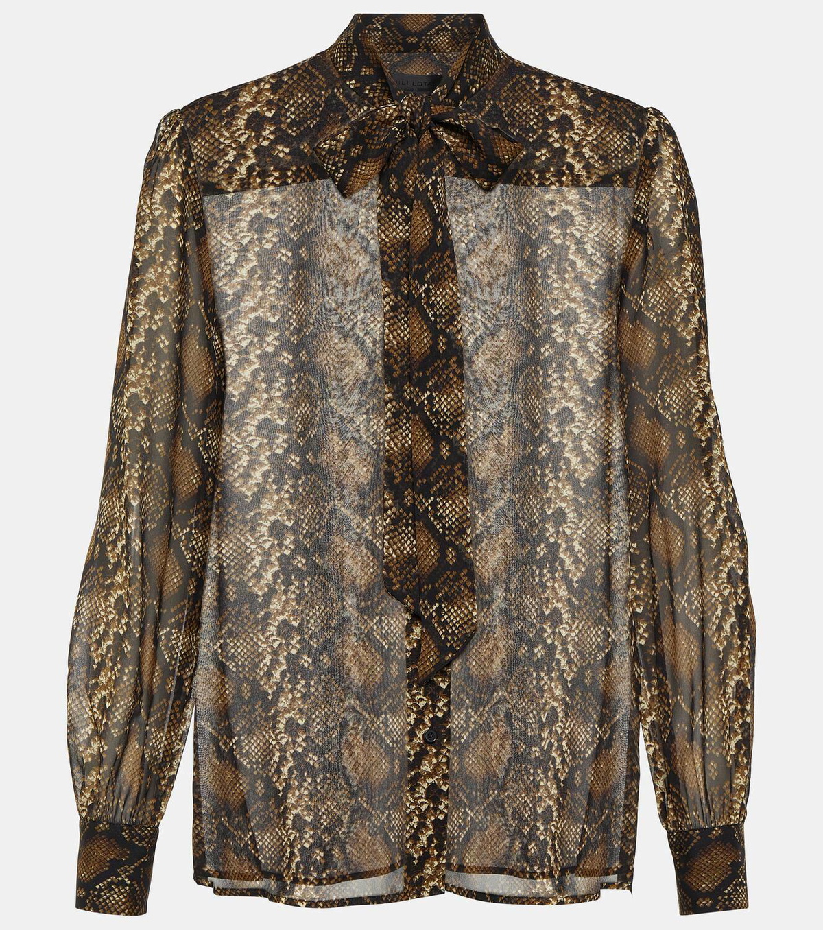 Nili Lotan Carina snake-effect printed silk blouse