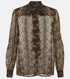 Nili Lotan Carina snake-effect printed silk blouse