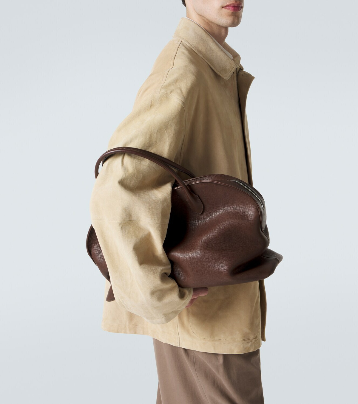 The Row Agnes 16 leather top-handle bag