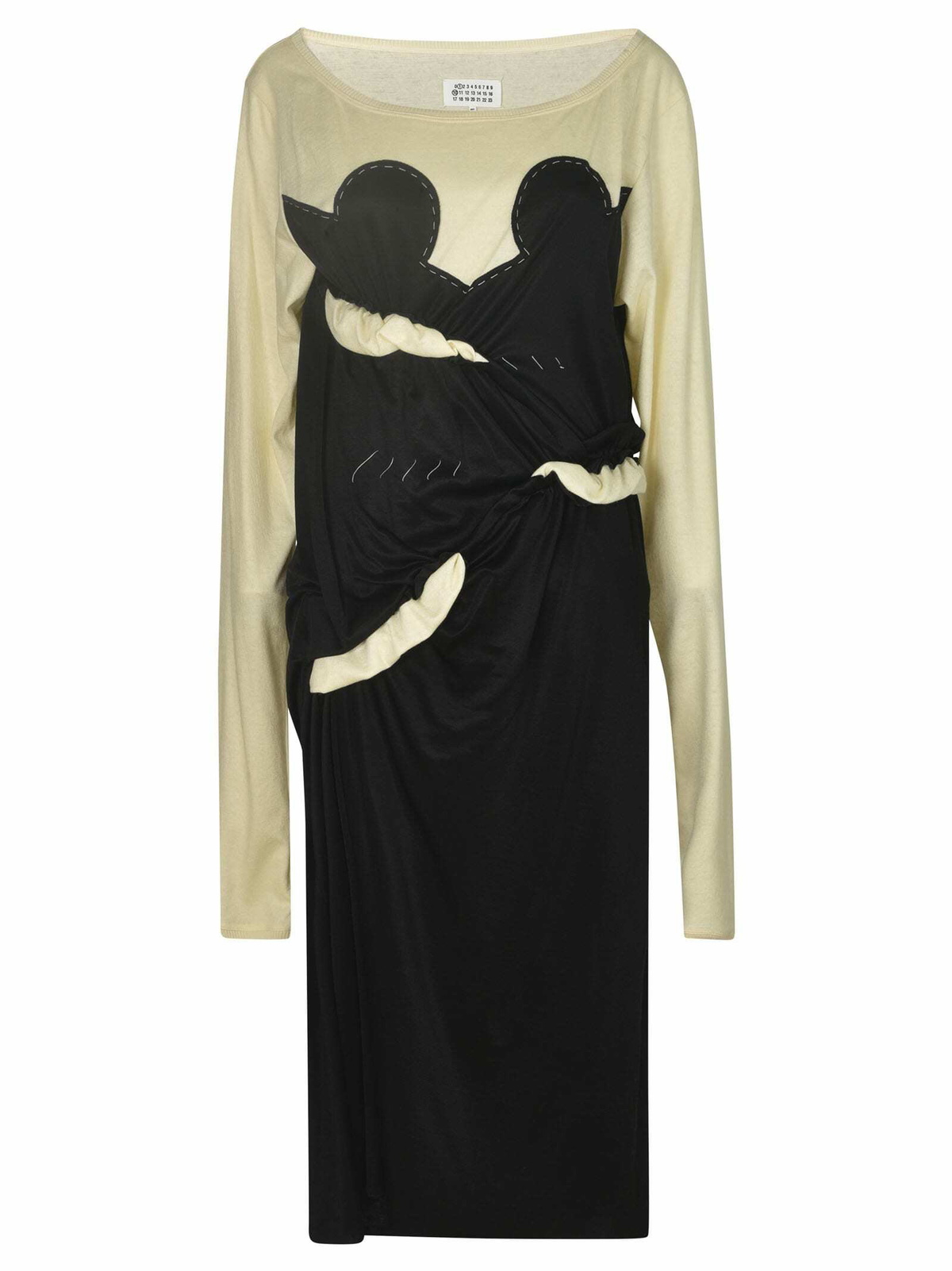 Maison Margiela Spliced gathered jersey midi dress Maison