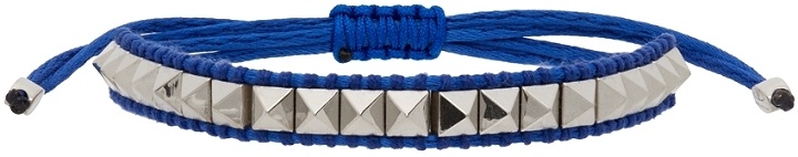 Photo: Valentino Garavani Blue Satin Rockstud Bracelet