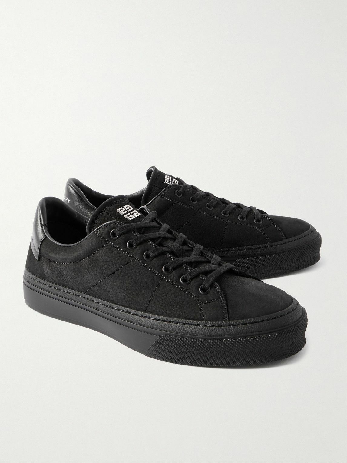 Givenchy - City Sport Leather-Trimmed Nubuck Sneakers - Black Givenchy