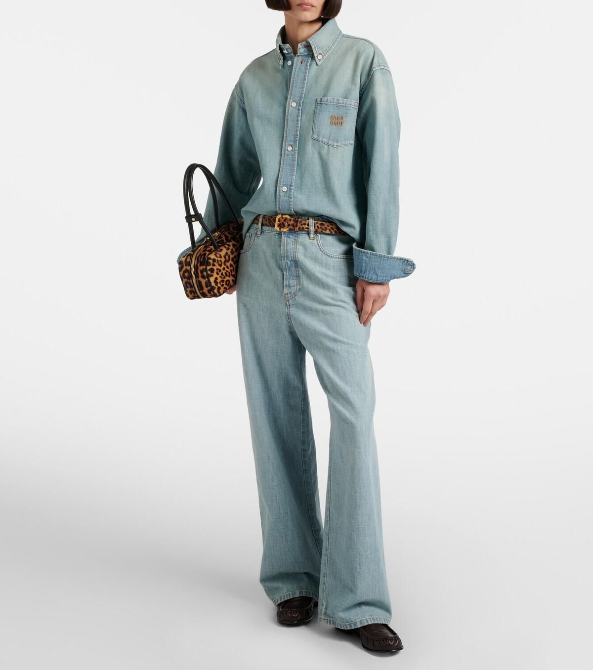 Miu Miu Chambray wide-leg jeans