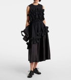 Noir Kei Ninomiya Ruffled wool midi skirt