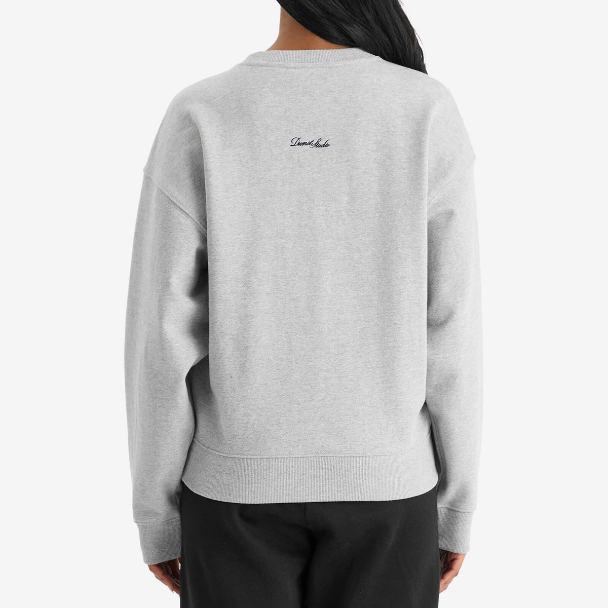 DUNST Women's Unisex Classic Logo Sweatshirt in Melange Grey