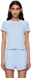 Kijun Blue Frill Backless T-shirt