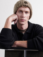 Moncler - Ribbed Wool-Blend Beanie - Brown