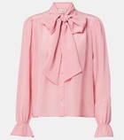 Rixo Wilhelmina tie-neck silk blouse
