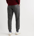 Loro Piana - Tapered Mélange Wool and Cashmere-Blend Drawstring Trousers - Gray