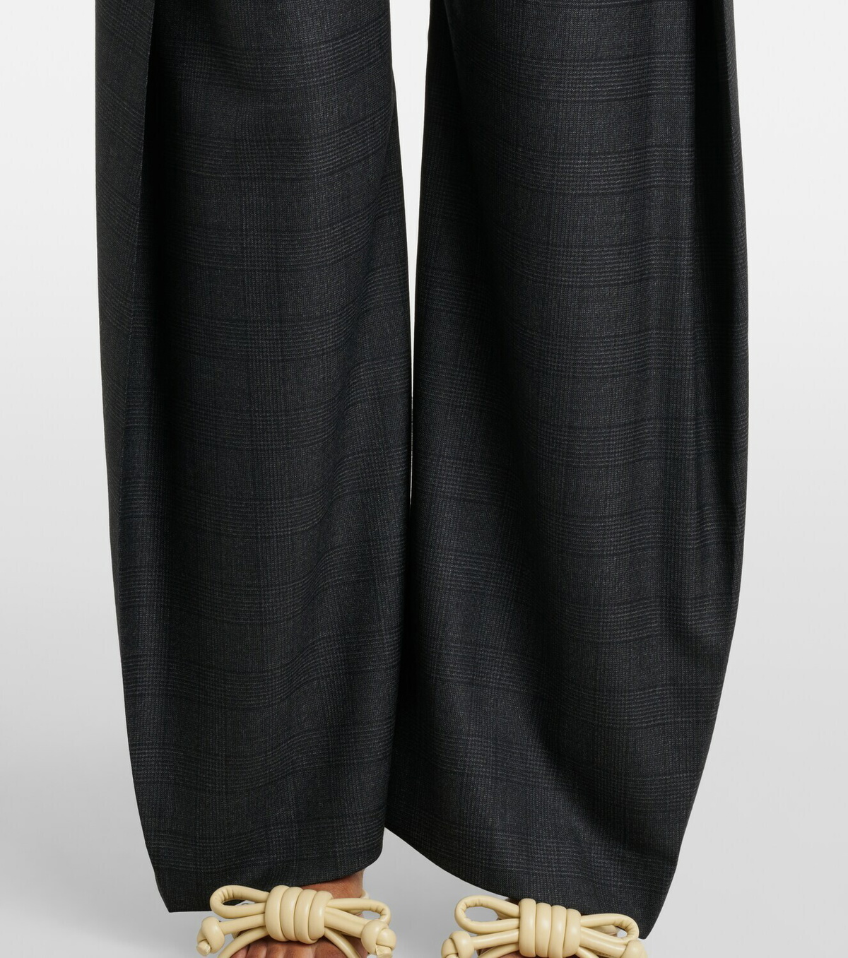 Loewe Checked belt wool barrel-leg pants