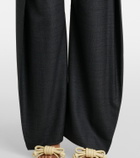 Loewe Checked belt wool barrel-leg pants